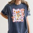 Preppy Coquette Bow Ghost Reading Books Halloween Book Women's Comfort Colors T-Shirt Moss Preppy Coquette Bow Ghost Reading Books Halloween Book Women's Comfort Colors T-Shirt Moss