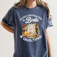 Quilting Sewing Machine Quilter Easily Distracted By Book Women's Comfort Colors T-Shirt Moss