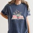 Quote New Chapter Begins Retired 2025 Floral Open Book Women's Comfort Colors T-Shirt Moss Quote New Chapter Begins Retired 2025 Floral Open Book Women's Comfort Colors T-Shirt Moss