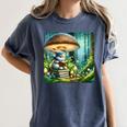 Rabbit Reading Book Under Large Mushroom Easter Bandana Women's Comfort Colors T-Shirt Moss