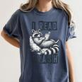 Racoon Reading Spicy Smutty Book Booktok I Read Trashy Books Women's Comfort Colors T-Shirt Moss Racoon Reading Spicy Smutty Book Booktok I Read Trashy Books Women's Comfort Colors T-Shirt Moss