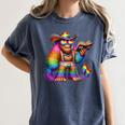 Rainbow Pride Bigfoot Reading Book With Heart Glasses Women's Comfort Colors T-Shirt Moss Rainbow Pride Bigfoot Reading Book With Heart Glasses Women's Comfort Colors T-Shirt Moss