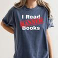 I Read Banned Books Censored Red Stamp Reading Librarian Women's Comfort Colors T-Shirt Moss