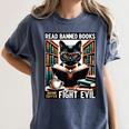 Read Banned Books Drink Coffee Fight Evil Book Reader Lovers Women's Comfort Colors T-Shirt Moss