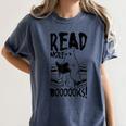 Read More Books Ghost Halloween Reading Teacher Literacy Women's Comfort Colors T-Shirt Moss