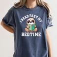 I Read Past My Bedtime Reading Sloth Book Lover Women's Comfort Colors T-Shirt Moss