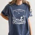 Read In Peace Skeleton Reading Book Halloween Bookish Women's Comfort Colors T-Shirt Moss