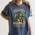 I Read Because Roasting People Is Frowned Upon Dragon Book Women's Comfort Colors T-Shirt Moss I Read Because Roasting People Is Frowned Upon Dragon Book Women's Comfort Colors T-Shirt Moss