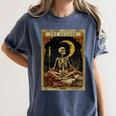 The Reader Tarot Card Book Lover Skeleton Art Goth Style Women's Comfort Colors T-Shirt Moss