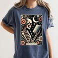 The Reader Tarot Card Skeleton Reading Book Bookworm Bookish Women's Comfort Colors T-Shirt Moss The Reader Tarot Card Skeleton Reading Book Bookworm Bookish Women's Comfort Colors T-Shirt Moss