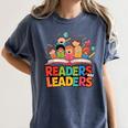 Readers Are Leaders Motivational Reading Book Quote Women's Comfort Colors T-Shirt Moss