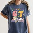 Reading 67 Teacher Six Seven Reading 6 7 Book Lover Women's Comfort Colors T-Shirt Moss