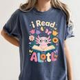 Reading Axolotl Book Lover Wildflowers Women's Comfort Colors T-Shirt Moss Reading Axolotl Book Lover Wildflowers Women's Comfort Colors T-Shirt Moss