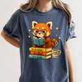 Reading Book Lover Red Panda Read Books Be Kind Stays Weird Women's Comfort Colors T-Shirt Moss Reading Book Lover Red Panda Read Books Be Kind Stays Weird Women's Comfort Colors T-Shirt Moss