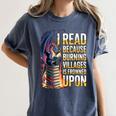 Reading Bookish Dragon Fantasy Women's Comfort Colors T-Shirt Moss