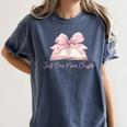 Reading Books Mom Mothers Day Coquette Pink Bow Book Lovers Women's Comfort Colors T-Shirt Moss Reading Books Mom Mothers Day Coquette Pink Bow Book Lovers Women's Comfort Colors T-Shirt Moss