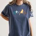 Reading Cat Heartbeat Book & Cat Lover Women's Comfort Colors T-Shirt Moss Reading Cat Heartbeat Book & Cat Lover Women's Comfort Colors T-Shirt Moss