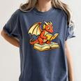 Reading Dragon Book Lover Bookworm Reader Women's Comfort Colors T-Shirt Moss