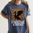 Reading Dragon Easily Distracted By Dragons And Books Women's Comfort Colors T-Shirt Moss Reading Dragon Easily Distracted By Dragons And Books Women's Comfort Colors T-Shirt Moss