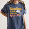 Reading Is My Favorite Sport Book Lovers Women's Comfort Colors T-Shirt Moss