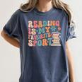 Reading Is My Favorite Sport Retro Groovy Book Lovers Women's Comfort Colors T-Shirt Moss Reading Is My Favorite Sport Retro Groovy Book Lovers Women's Comfort Colors T-Shirt Moss