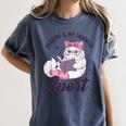 Reading Is My Favorite Sport Saying Cat And Book Lover Women's Comfort Colors T-Shirt Moss