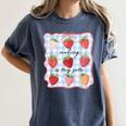 Reading Is My Jam Preppy Stawberry Bookworm Book Lover Nerd Women's Comfort Colors T-Shirt Moss