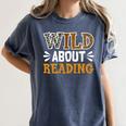 Reading Lover Apparel Wild About Reading Reading Books Women's Comfort Colors T-Shirt Moss