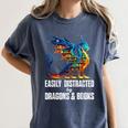 Reading Lover Easily Distracted By Dragons And Books Dragon Women's Comfort Colors T-Shirt Moss Reading Lover Easily Distracted By Dragons And Books Dragon Women's Comfort Colors T-Shirt Moss