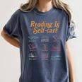 Reading Is Self Care Mental Health Read More Book Women's Comfort Colors T-Shirt Moss