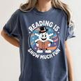 Reading Is Snow Much Fun Snowflake Top Hat Book Fan Winter Women's Comfort Colors T-Shirt Moss Reading Is Snow Much Fun Snowflake Top Hat Book Fan Winter Women's Comfort Colors T-Shirt Moss