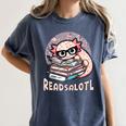 Readsalotl Axolotl Reading Books Glasses Bookworm Pun Fun Women's Comfort Colors T-Shirt Moss Readsalotl Axolotl Reading Books Glasses Bookworm Pun Fun Women's Comfort Colors T-Shirt Moss