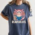 Readsolotl Axolotl Reading Book Lover Kawaii Bookworms Women's Comfort Colors T-Shirt Moss