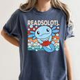 Readsolotl Blue Kawaii Axolotl Book Lover Reading Retro Women's Comfort Colors T-Shirt Moss Readsolotl Blue Kawaii Axolotl Book Lover Reading Retro Women's Comfort Colors T-Shirt Moss