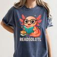 Readsolotl Kawaii Axolotl Reading Book Lover Women's Comfort Colors T-Shirt Moss Readsolotl Kawaii Axolotl Reading Book Lover Women's Comfort Colors T-Shirt Moss