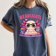 Readsolotl Pink Kawaii Axolotl Book Lover Reading Women's Comfort Colors T-Shirt Moss Readsolotl Pink Kawaii Axolotl Book Lover Reading Women's Comfort Colors T-Shirt Moss