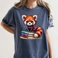 Red Panda Books Lover Reading Bookworm Women's Comfort Colors T-Shirt Moss