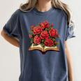 Red Roses Flowers Book Floral Women's Comfort Colors T-Shirt Moss Red Roses Flowers Book Floral Women's Comfort Colors T-Shirt Moss