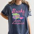 Retro Books Are My Love Language Valentine Book Lovers Women's Comfort Colors T-Shirt Moss