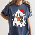 Retro Ghost Reading Book With Cat Bookish Club Christmas Men Women Kids Women's Comfort Colors T-Shirt Moss