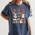 Retro Ghost Reading Book Teacher Librarian Bookish Christmas Women's Comfort Colors T-Shirt Moss Retro Ghost Reading Book Teacher Librarian Bookish Christmas Women's Comfort Colors T-Shirt Moss