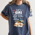 Retro Just A Girl Who Love Dogs Books And Coffee Bookworm Women's Comfort Colors T-Shirt Moss