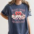 Retro Read Your Heart Out Valentine’s Day Teacher Book Lover Women's Comfort Colors T-Shirt Moss