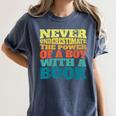 Retro Never Underestimate The Power Of a Boy With a Book Women's Comfort Colors T-Shirt Moss Retro Never Underestimate The Power Of a Boy With a Book Women's Comfort Colors T-Shirt Moss
