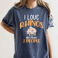 I Like Rhinos And Maybe 3 People Introvert Animal Women's Comfort Colors T-Shirt Moss