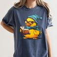 Rubber Duck Reading Book Rubber Duckie Reader Coffee Lover Women's Comfort Colors T-Shirt Moss
