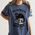 Salem Witch Book Club Bookish Halloween Cat Women Women's Comfort Colors T-Shirt Moss Salem Witch Book Club Bookish Halloween Cat Women Women's Comfort Colors T-Shirt Moss