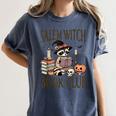 Salem Witch Book Club Raccoon Reading Women's Comfort Colors T-Shirt Moss Salem Witch Book Club Raccoon Reading Women's Comfort Colors T-Shirt Moss
