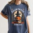 Salem Witch Book Club All Witches Welcome Halloween Reading Women's Comfort Colors T-Shirt Moss