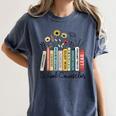 School Counselor Wildflower Book School Counseling Life Women's Comfort Colors T-Shirt Moss